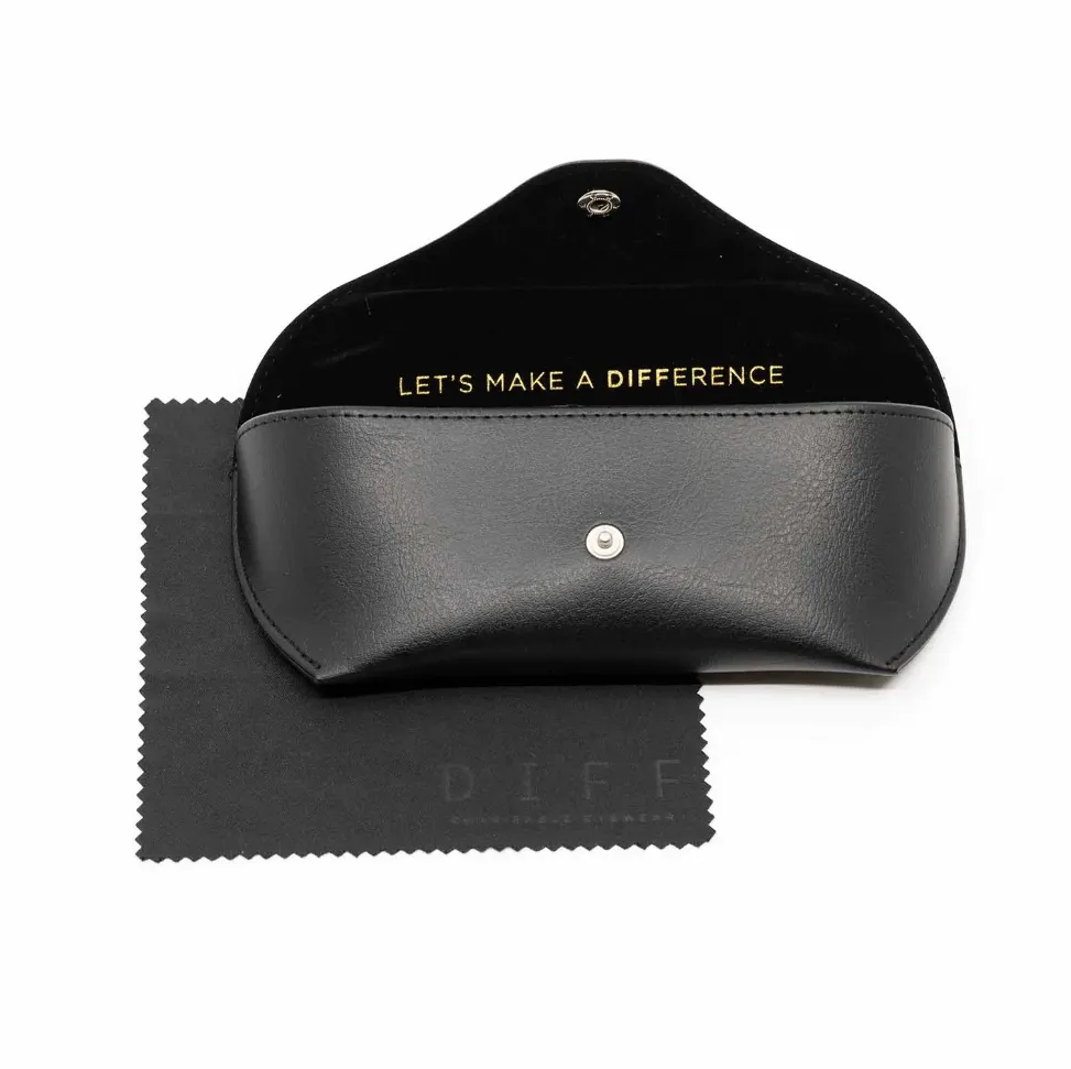 DIFF Charitable Eyewear Knox - Black Blue Mirror - Non-Polarized Sunglasses