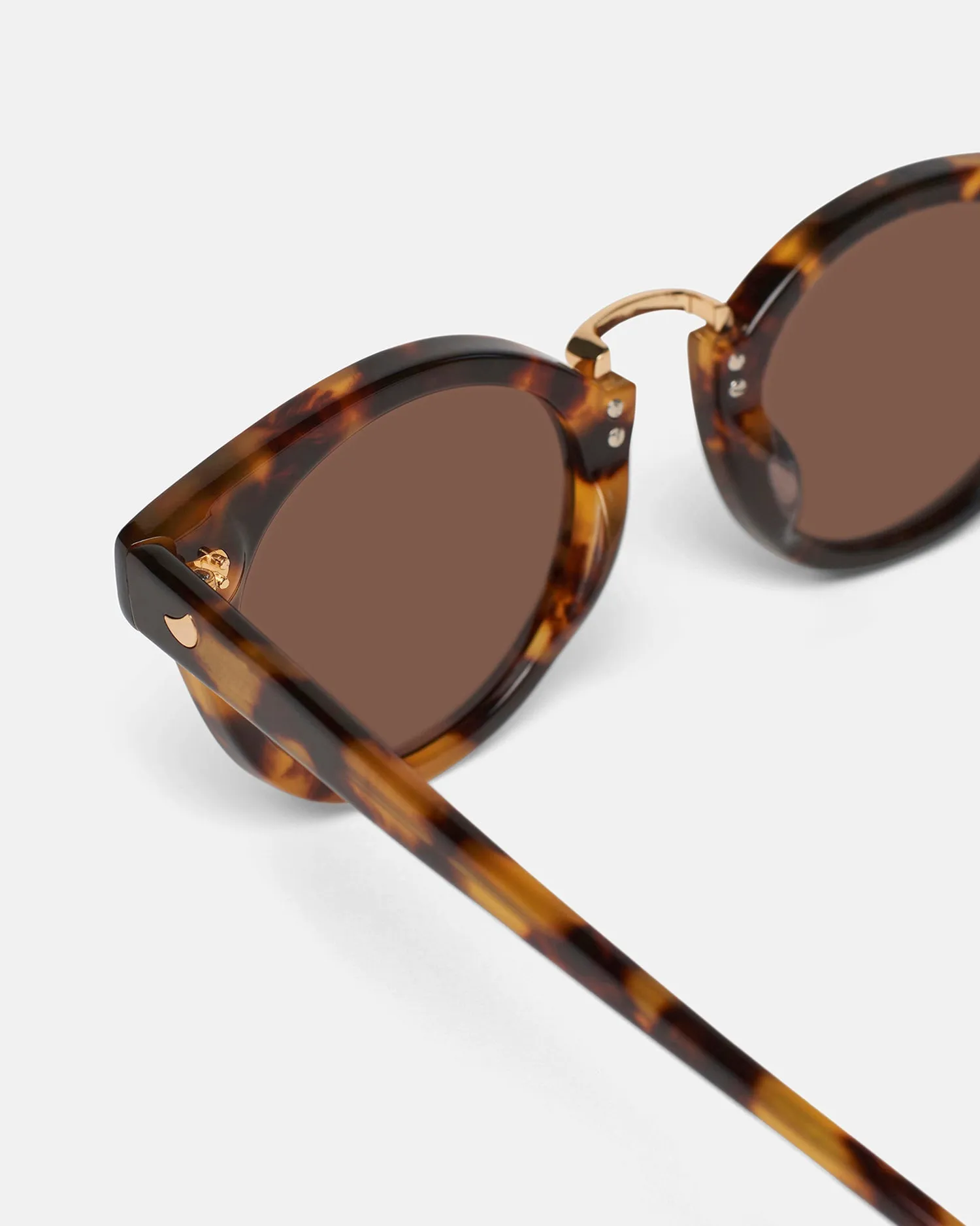 Duy - Bio-Plastic Round-Frame Sunglasses - Dark Amber