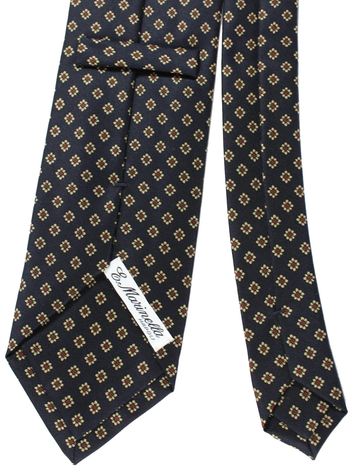 E. Marinella Silk Tie Black Brown Floral SALE