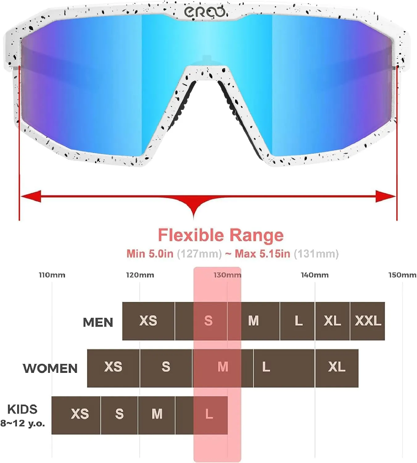 Eazyrun Polarized Small Sports Sunglasses for Youth Women, Baseball Softball Cycling Running Pickleball Padel tennis