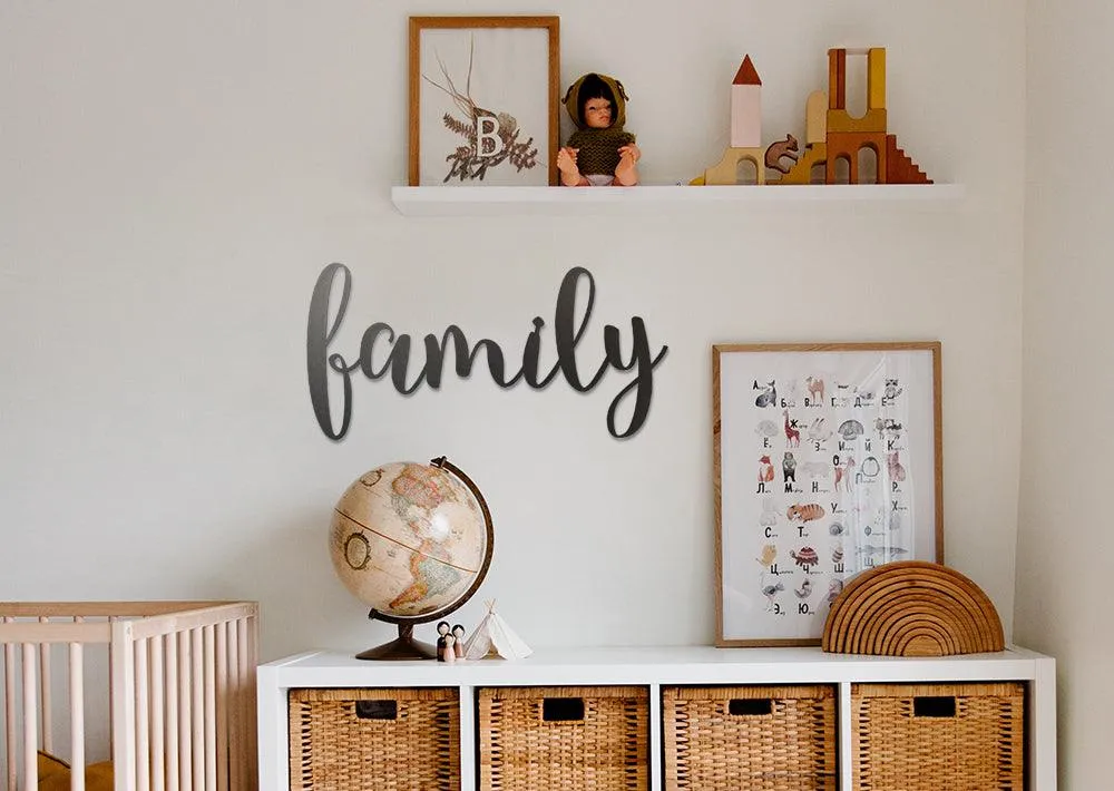 Family Word Wall Art Sign Rustic sign
