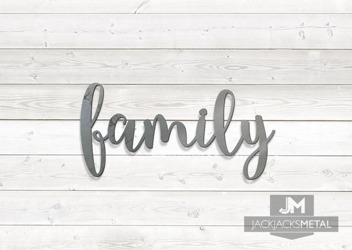Family Word Wall Art Sign Rustic sign