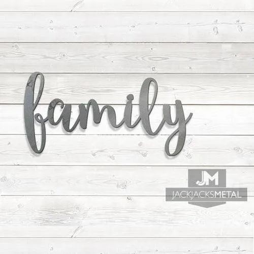 Family Word Wall Art Sign Rustic sign