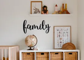 Family Word Wall Art Sign Rustic sign