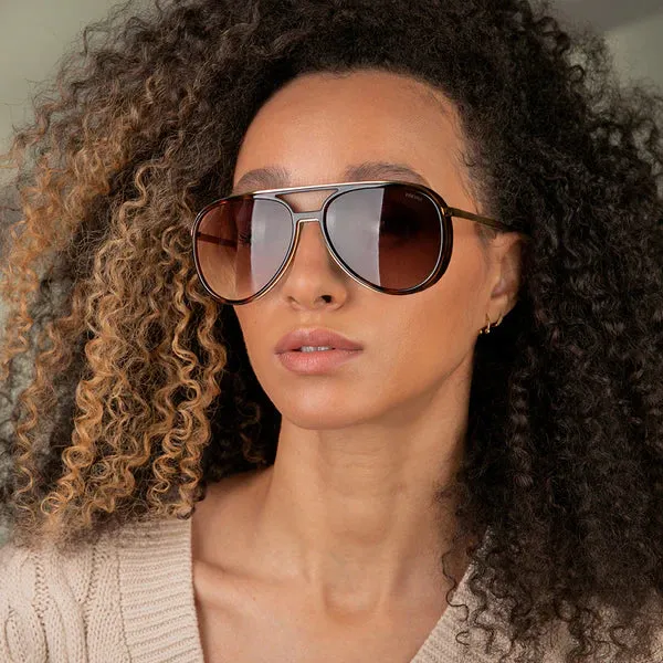 Freyrs Fulton Brown Tortoise Aviator Sunglasses