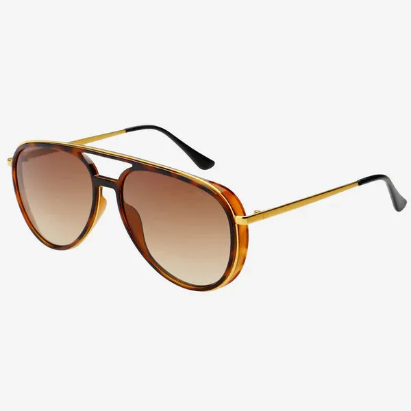 Freyrs Fulton Brown Tortoise Aviator Sunglasses