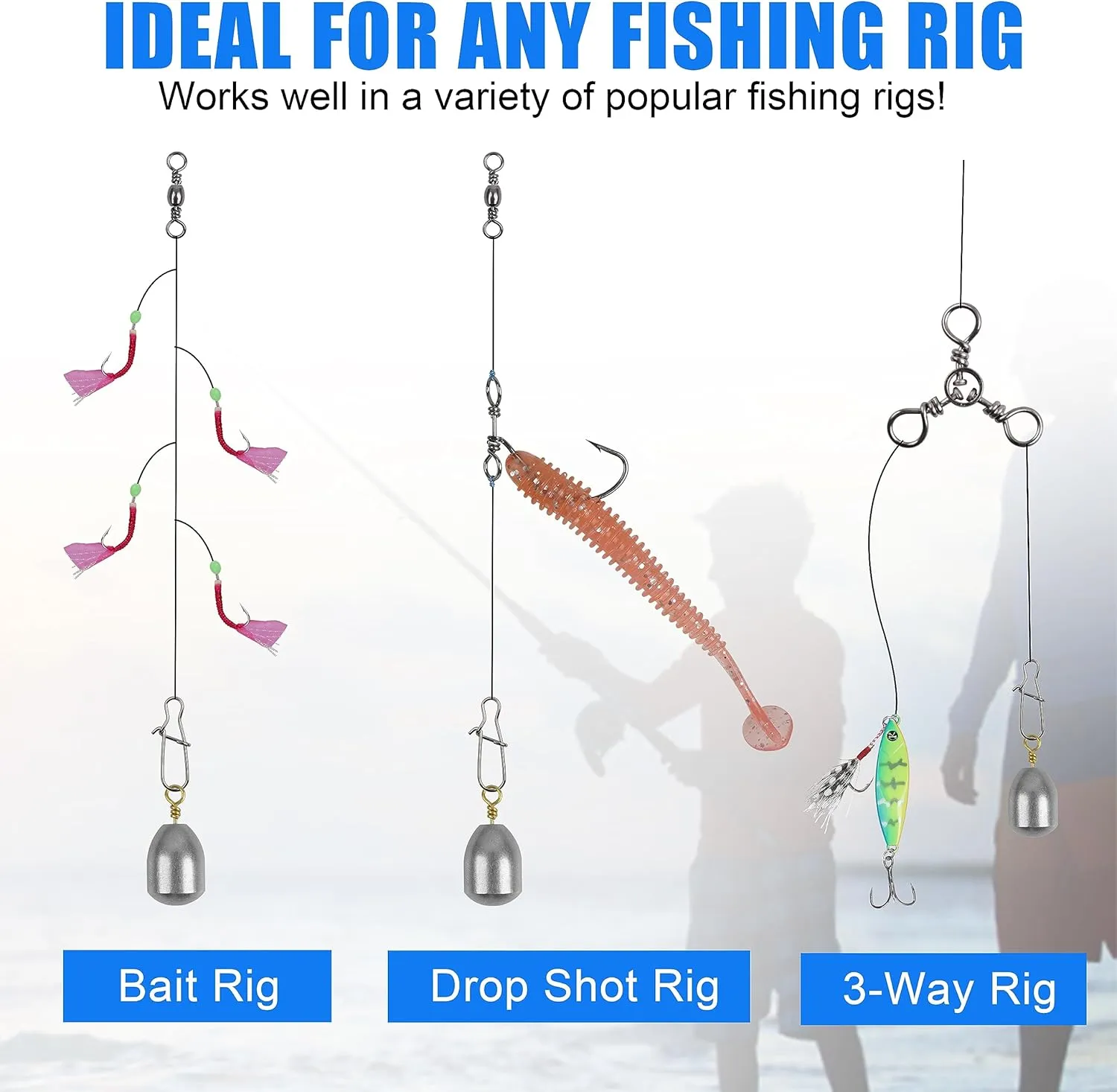 FUSIGO Fishing Weight Sinker,Bass Casting Sinker Weight Bell Sinker Iron Fishing Weight Sinker with Ring Water Drop Sinker Weight for Saltwater Freshwater Fishing, Silver