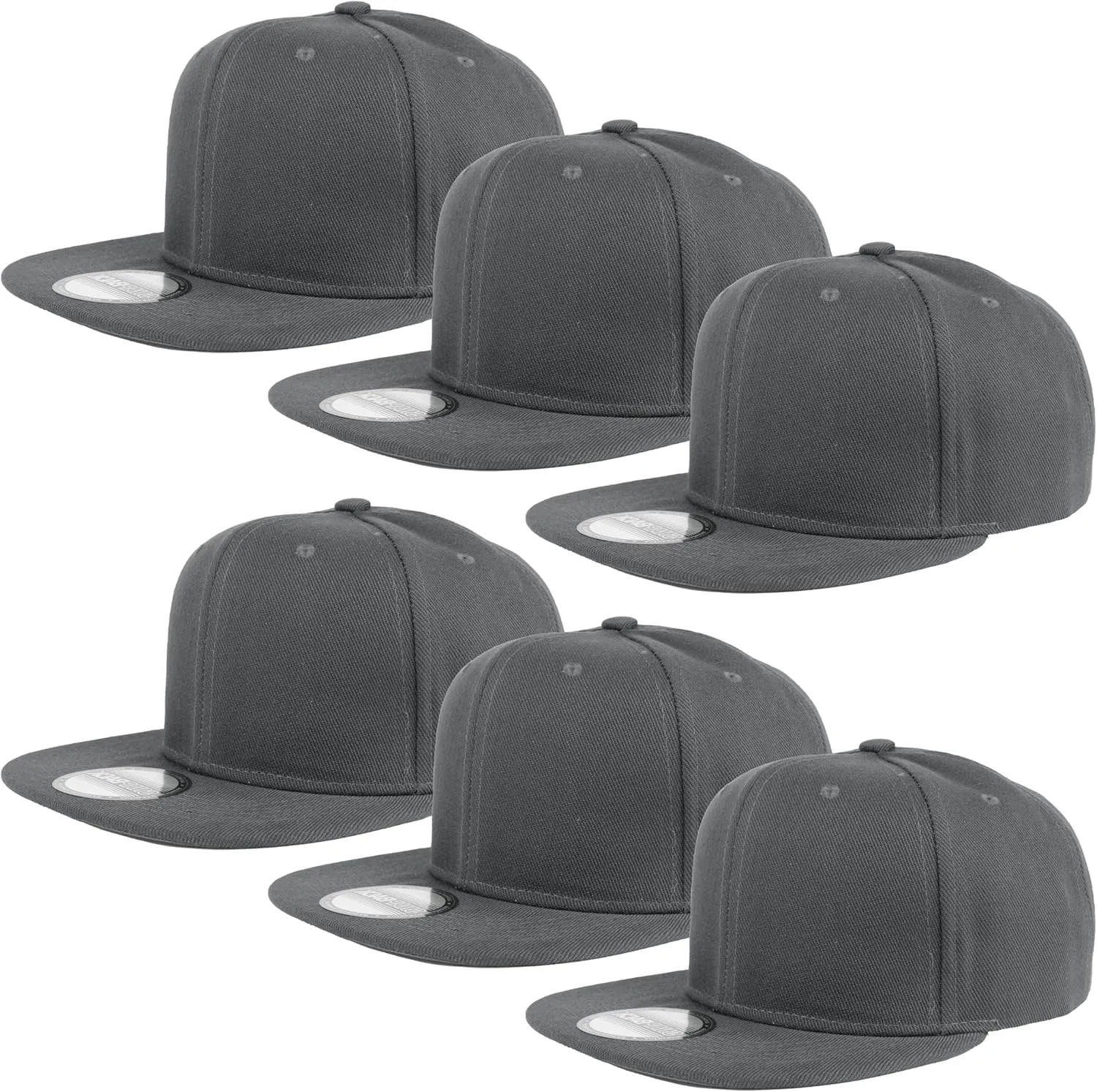 Gelante Plain Blank Flat Brim Adjustable Snapback Baseball Caps LOT 6 Pack