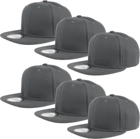 Gelante Plain Blank Flat Brim Adjustable Snapback Baseball Caps LOT 6 Pack