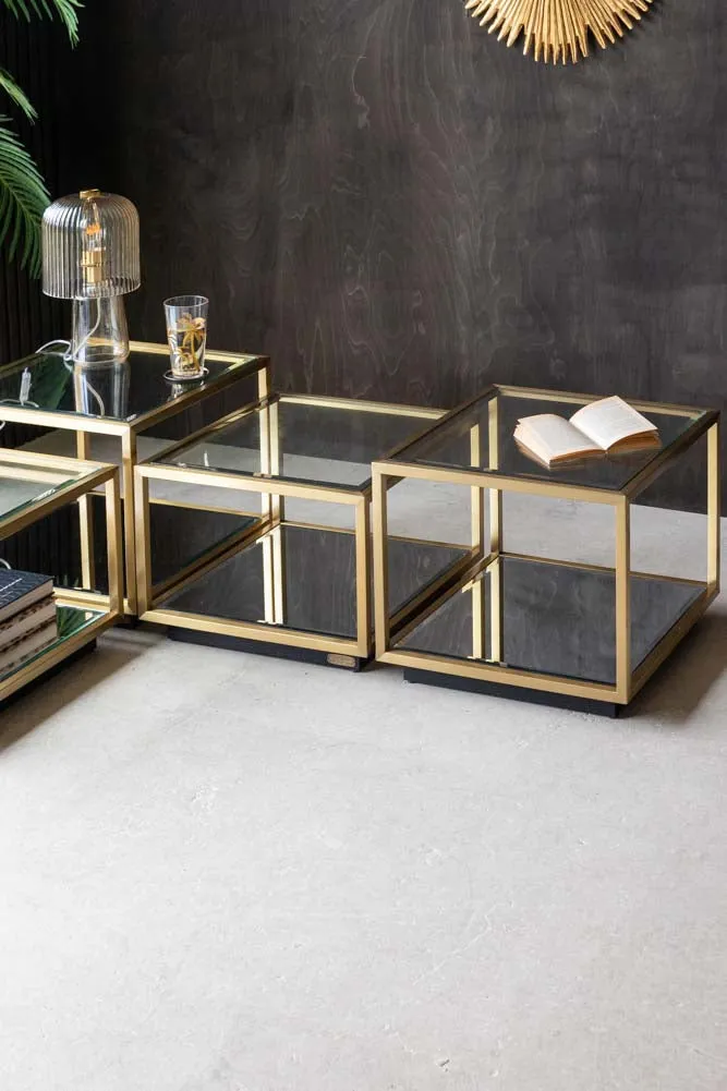 Gold Glass Modular Coffee Table