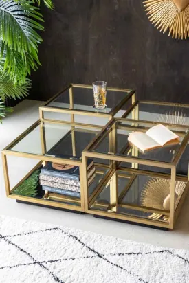 Gold Glass Modular Coffee Table