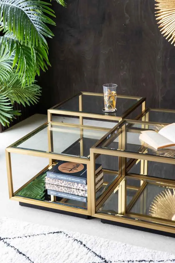 Gold Glass Modular Coffee Table