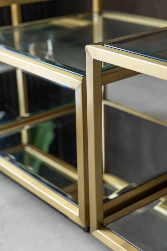 Gold Glass Modular Coffee Table