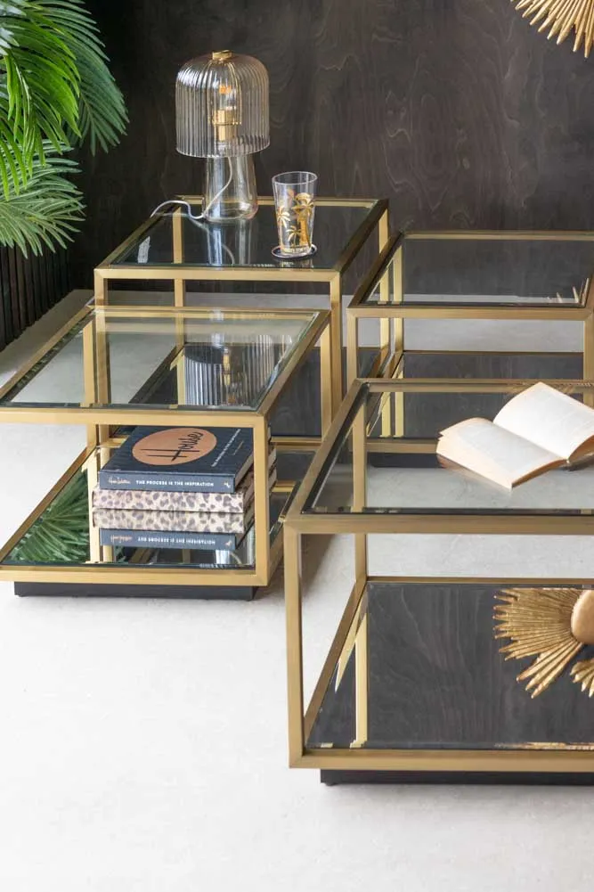 Gold Glass Modular Coffee Table