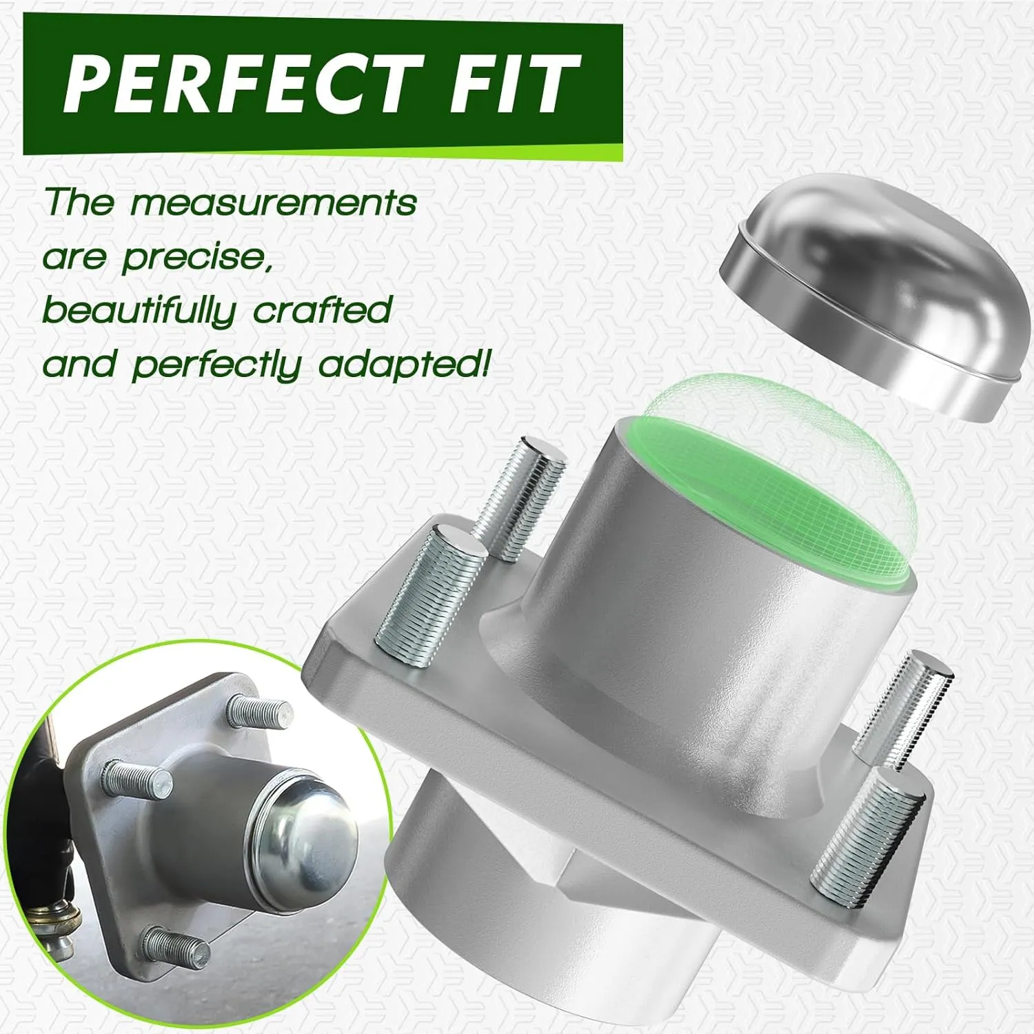 Golf Cart Front Wheel Hub Assembly, Club Car DS Front Wheel with Bearings Seals Kit 2Pcs, Suitable for 1981-2003 Club Car DS Golf Carts, OEM# 1011892