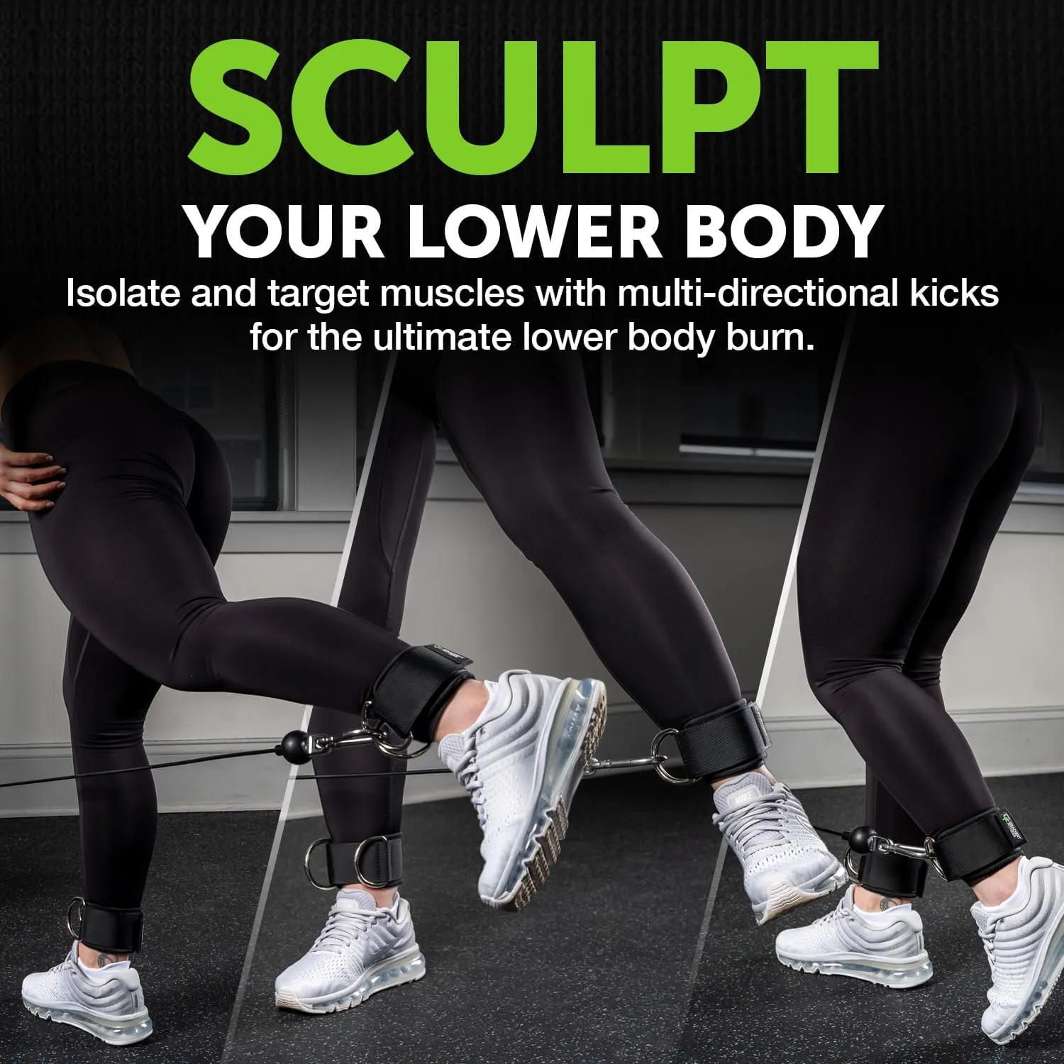 Gradient Fitness Ankle Straps (2 Pack) | Ankle Strap for Cable Machine, Ankle Bands for Working Out, Cable Ankle Strap