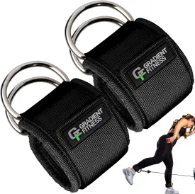 Gradient Fitness Ankle Straps (2 Pack) | Ankle Strap for Cable Machine, Ankle Bands for Working Out, Cable Ankle Strap
