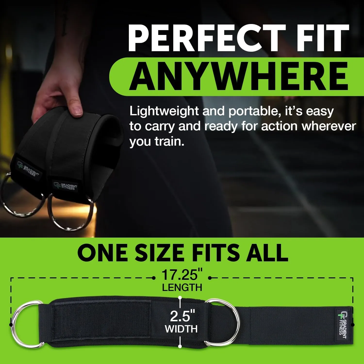 Gradient Fitness Ankle Straps (2 Pack) | Ankle Strap for Cable Machine, Ankle Bands for Working Out, Cable Ankle Strap