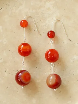 Gradient Red Onyx 925 Silver Dangle Earring