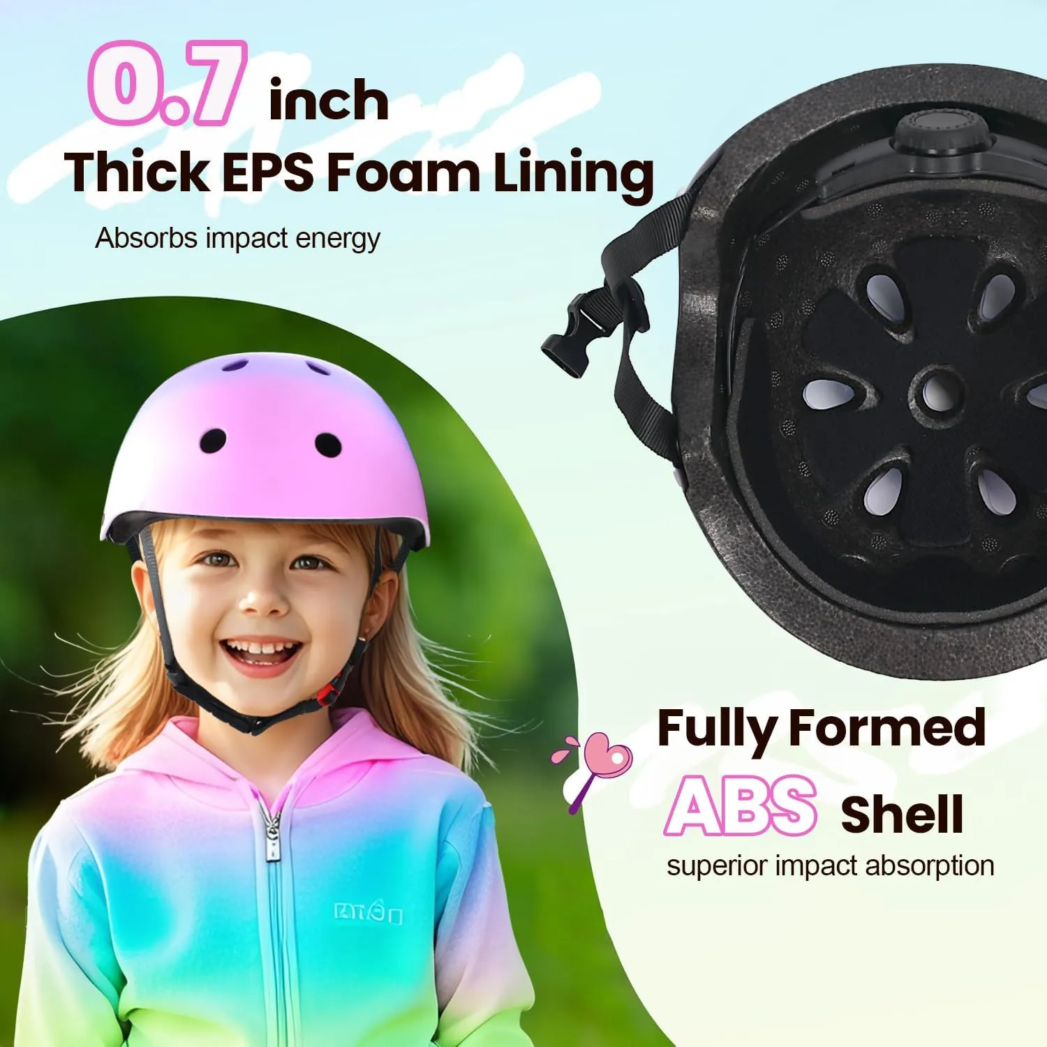 Gradient Toddler Helmet Kids Bike Helmet Adjustable from Toddler to Youth 11 Vents Safety & Ventilation Design for Cycling Skating Scooter Skateboard