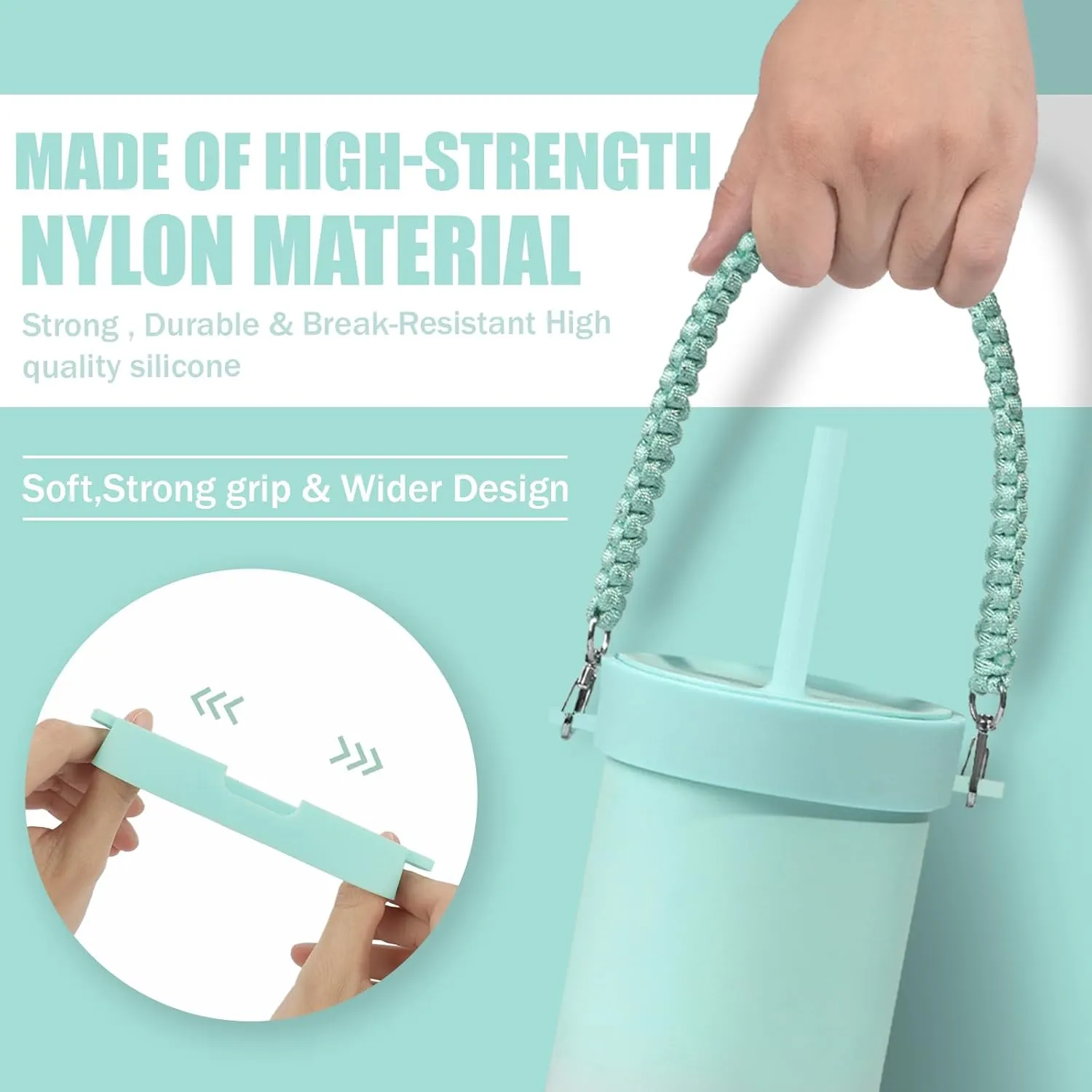 Greant Water Bottle Handle for HydroFlask Tumbler 40oz & 32oz, Tumbler Carrier Strap for Hydro Flask Tumblers,5 Colors
