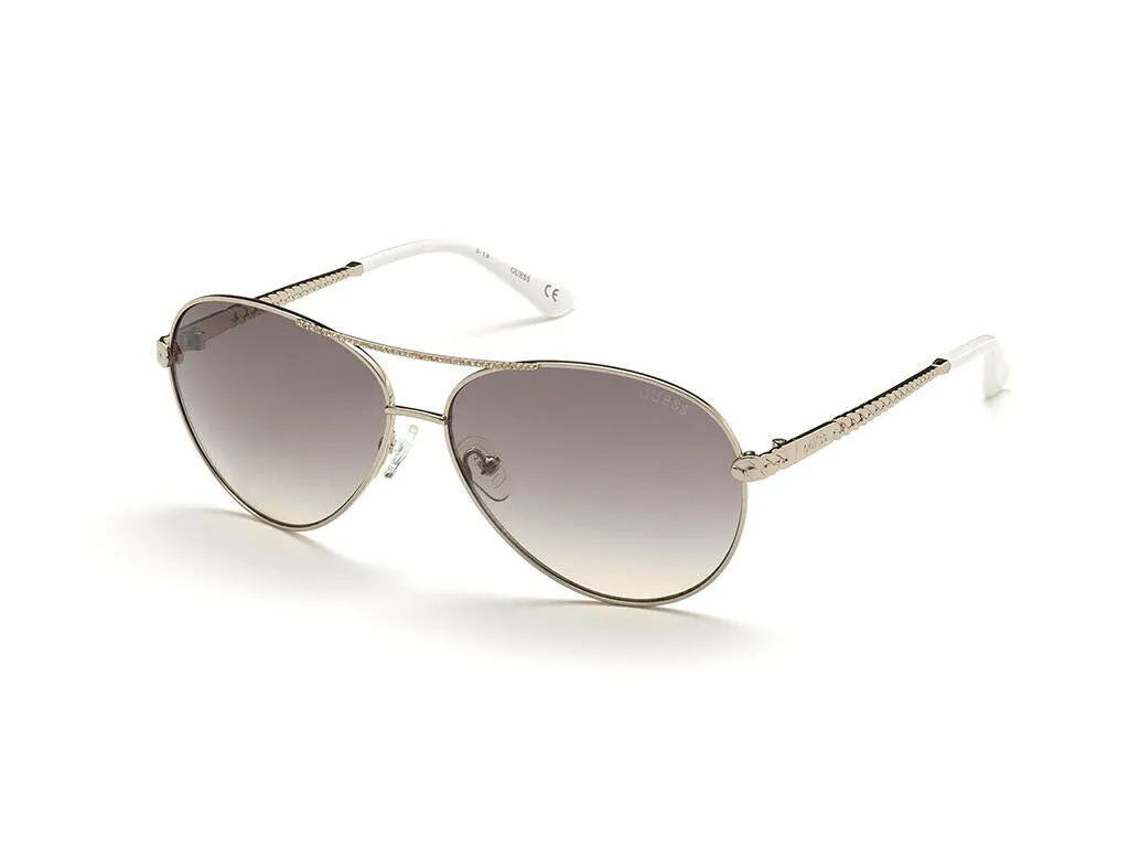 Guess Ladies Rose Gold Tone Square Sunglasses