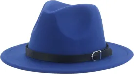 Hdhdeueh Women Fedoras Hats Solid Panama Jazz Caps Belt Dress Formal Outdoor