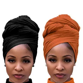 Head Wraps for Black Women African Hair Wraps for Dreads Locs Stretch Jersey Turbans for Women Extra Long Large Breathable Head Band Hairband