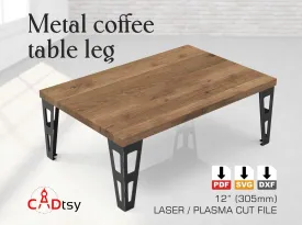 Industrial Coffee Table Leg DXF/SVG Files - CNC Plasma/Laser Cutting, 305/510 mm Heights