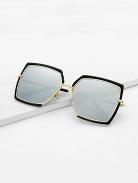 Irregular Flat Lens Sunglasses