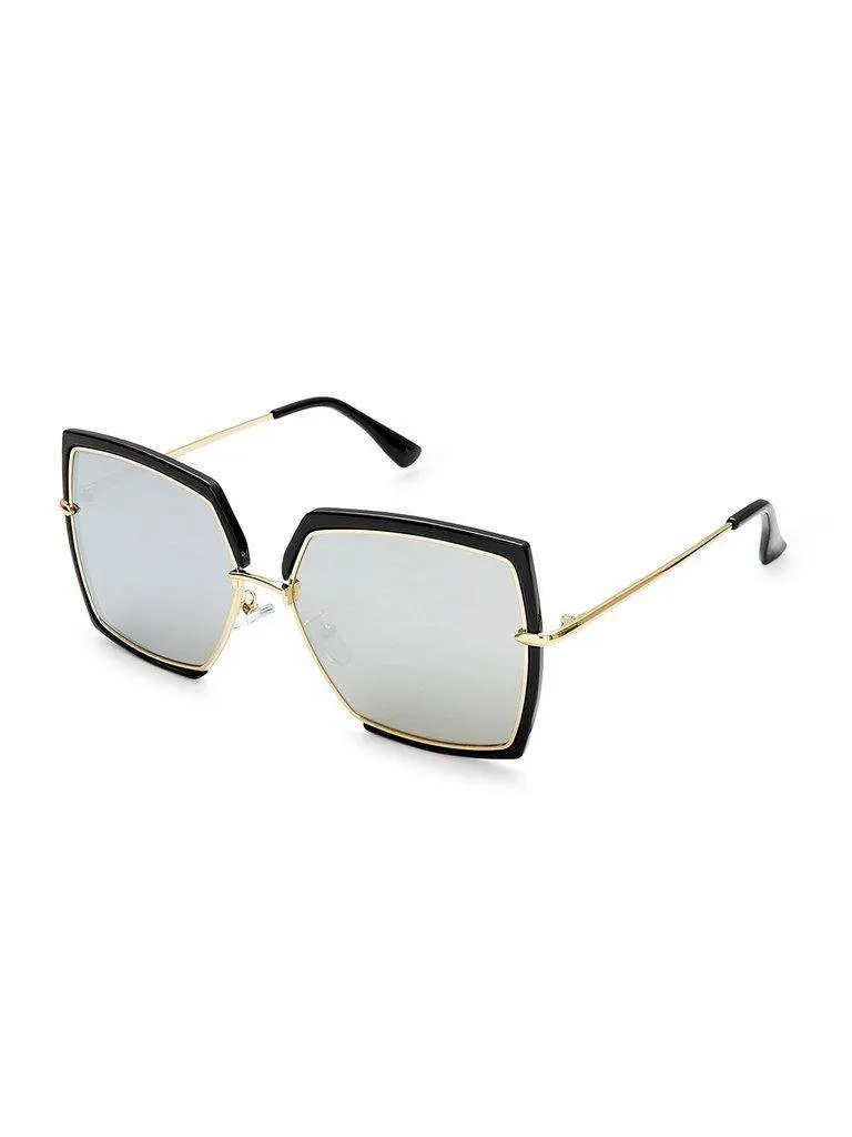 Irregular Flat Lens Sunglasses
