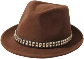 Jazz Hats Retro Rivets Bowler Hat Jazz Cap Stage Cap for Women and Men