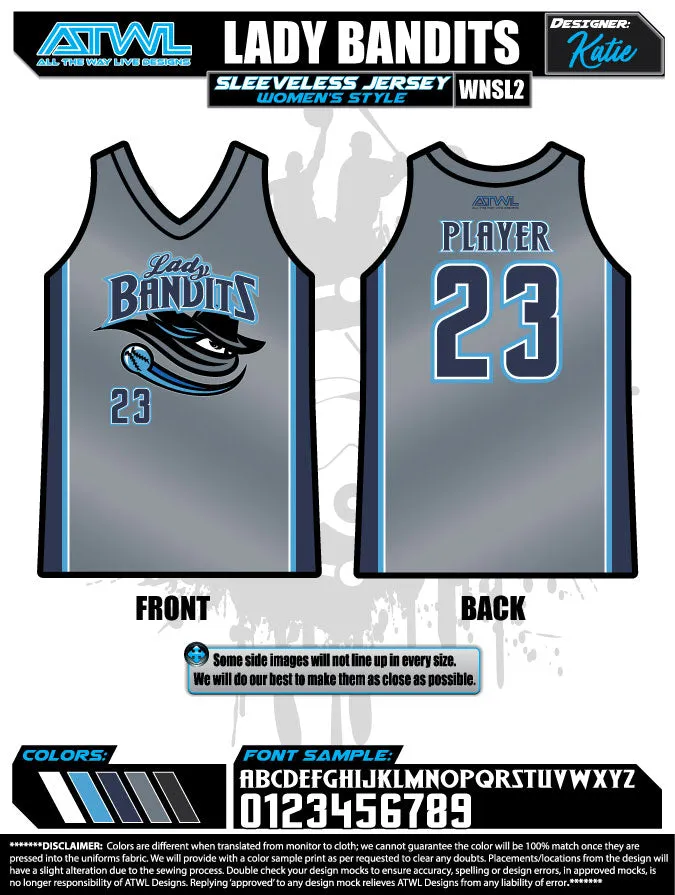 Lady Bandits Mirrored Women's Sleeveless Game Jersey