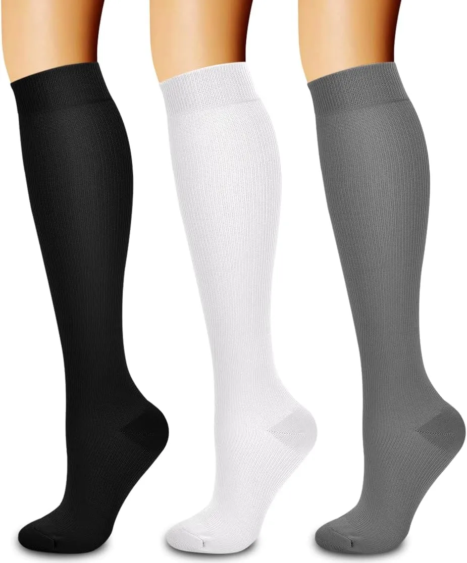 Laite Hebe 3 Pack Medical Compression Sock-Compression Sock for Women and Men-Best for Running,Nursing,Sports