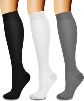 Laite Hebe 3 Pack Medical Compression Sock-Compression Sock for Women and Men-Best for Running,Nursing,Sports