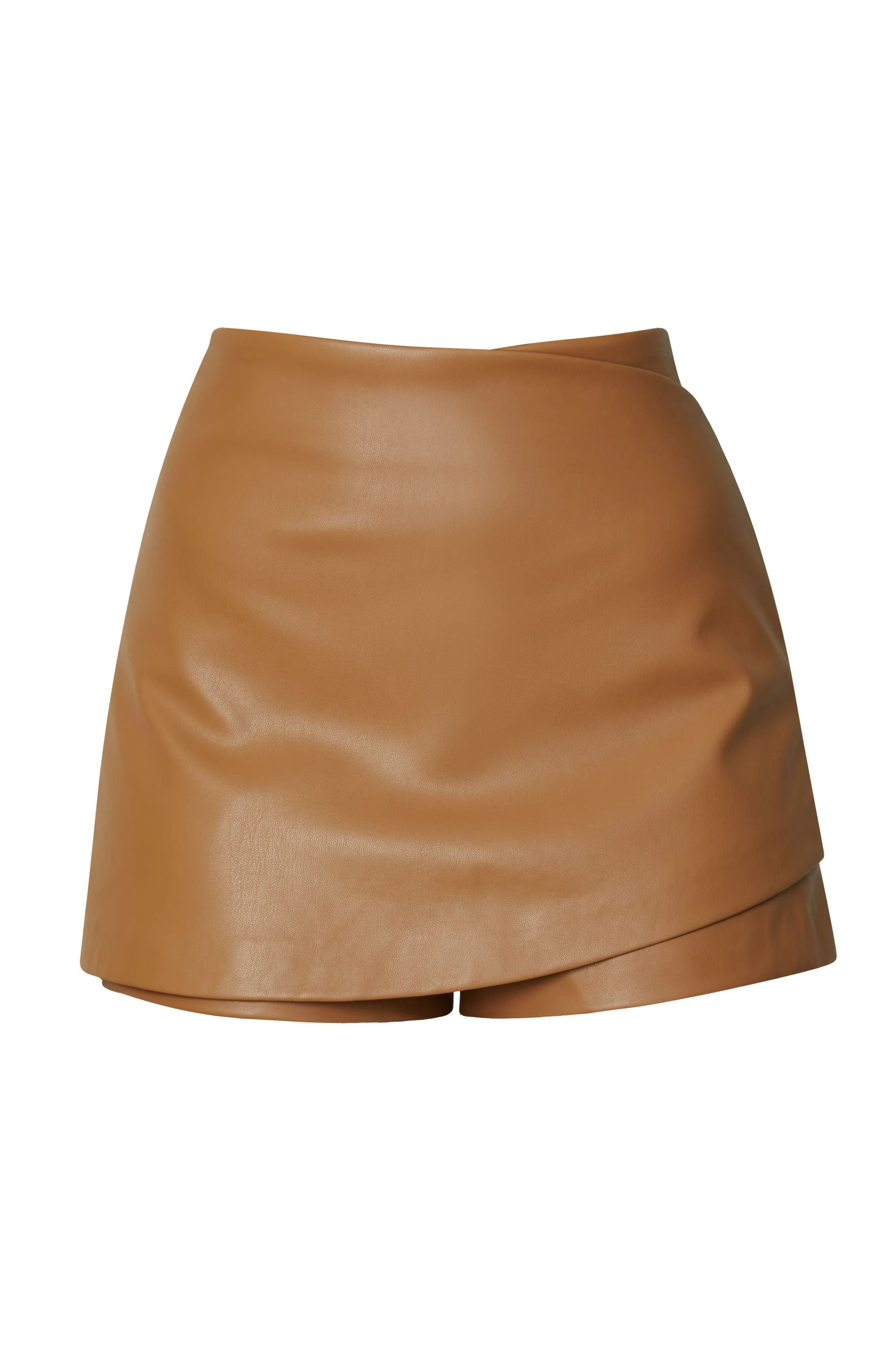 Mallory Camel Vegan Leather Skort