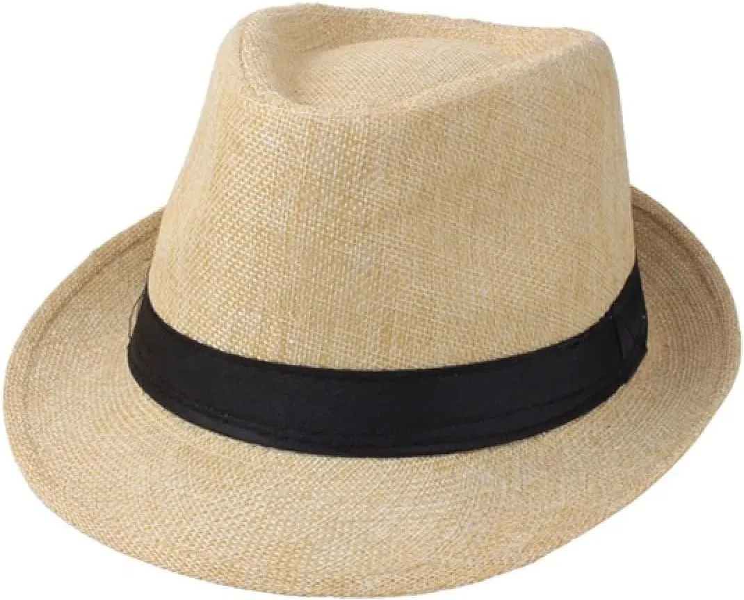 Men's Classic Manhattan Structured Gangster Trilby Fedora Hat Short Brim Panama Hat