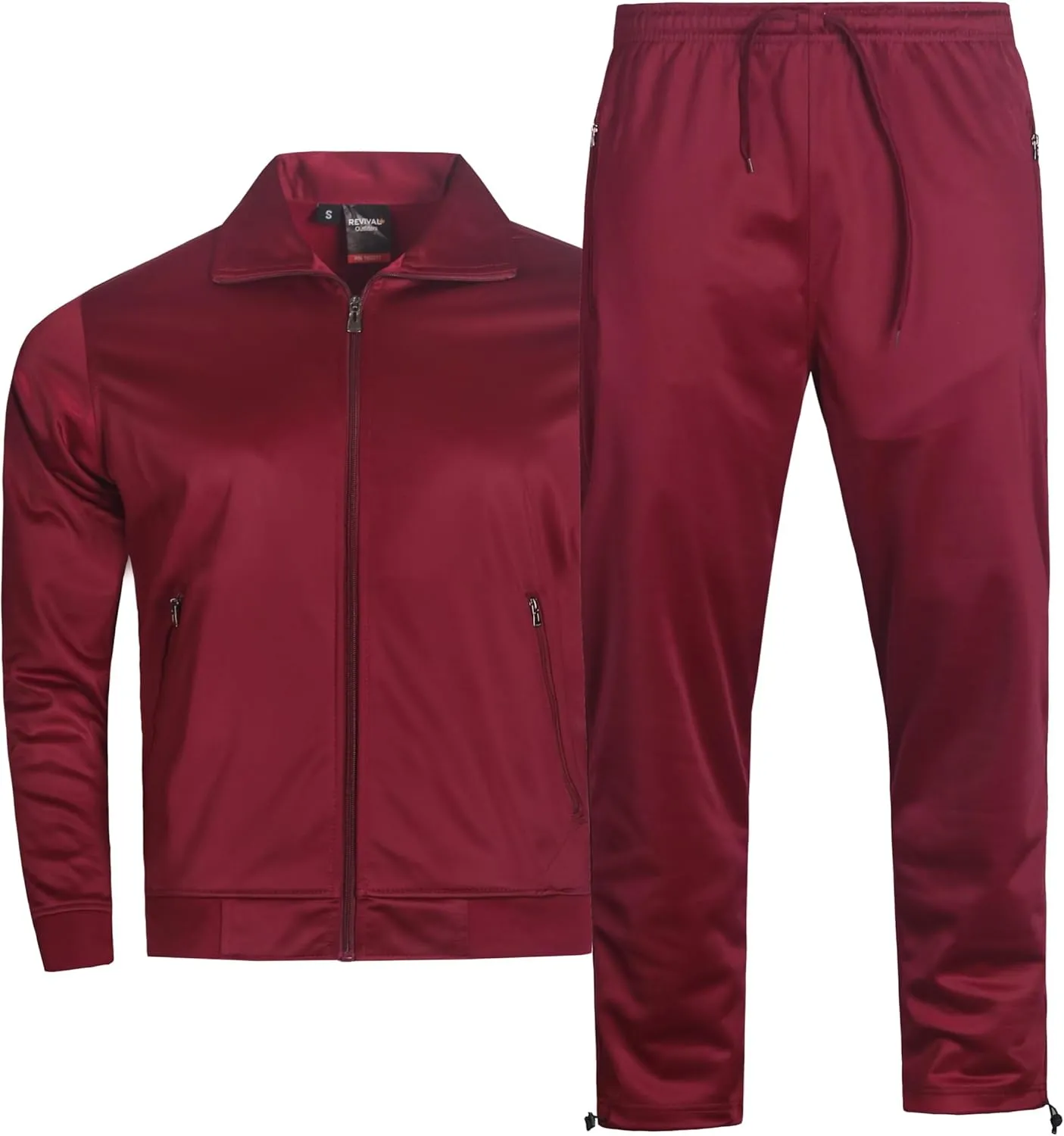 MEN'S CLASSIC OPEN BOTTOM SOLID ACTIVEWEAR JOGGING SPORTSWEAR TRACKSUIT S - 5X
