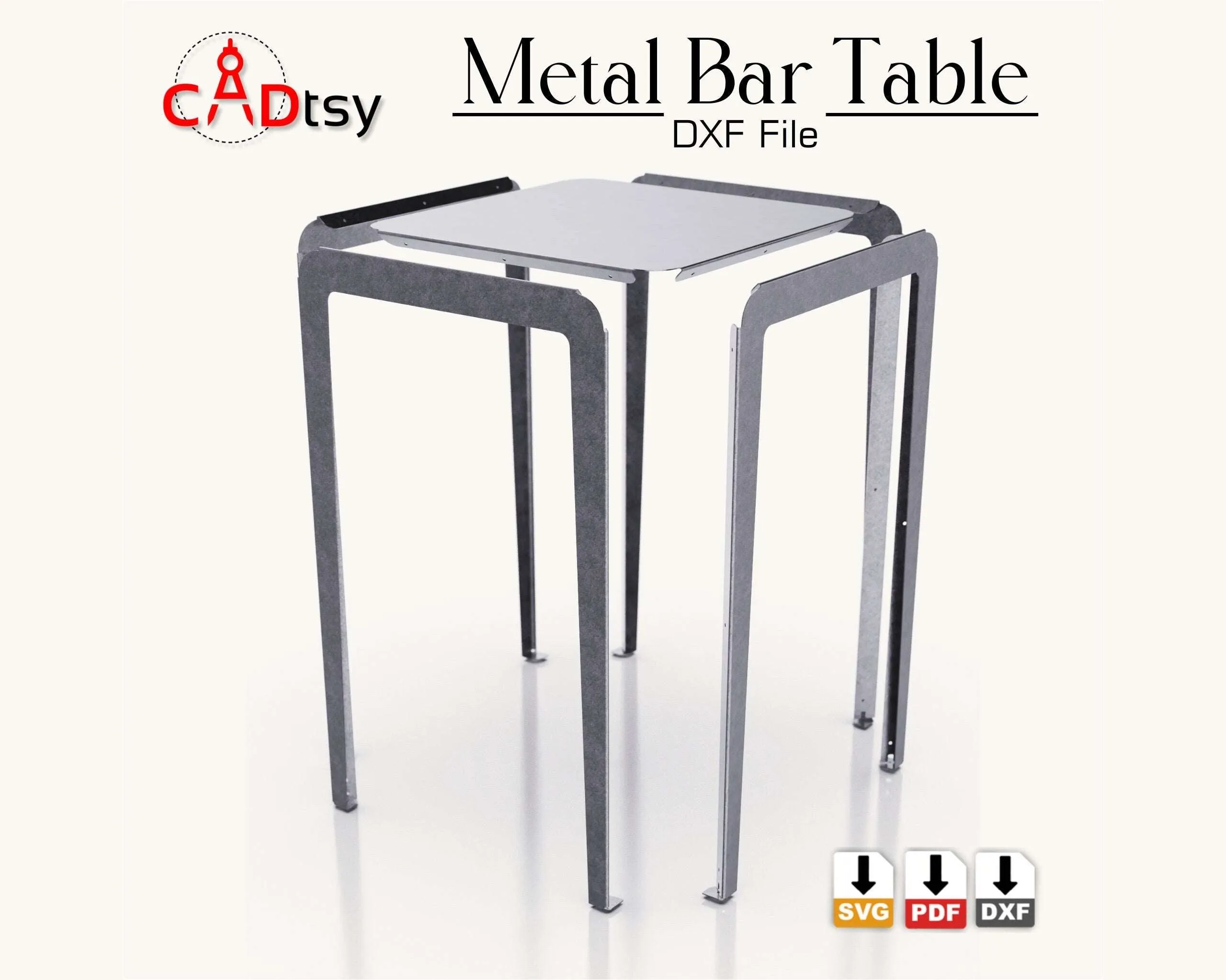 Metal Bar High Table DXF/SVG - CNC Plasma/Laser Cutting Files