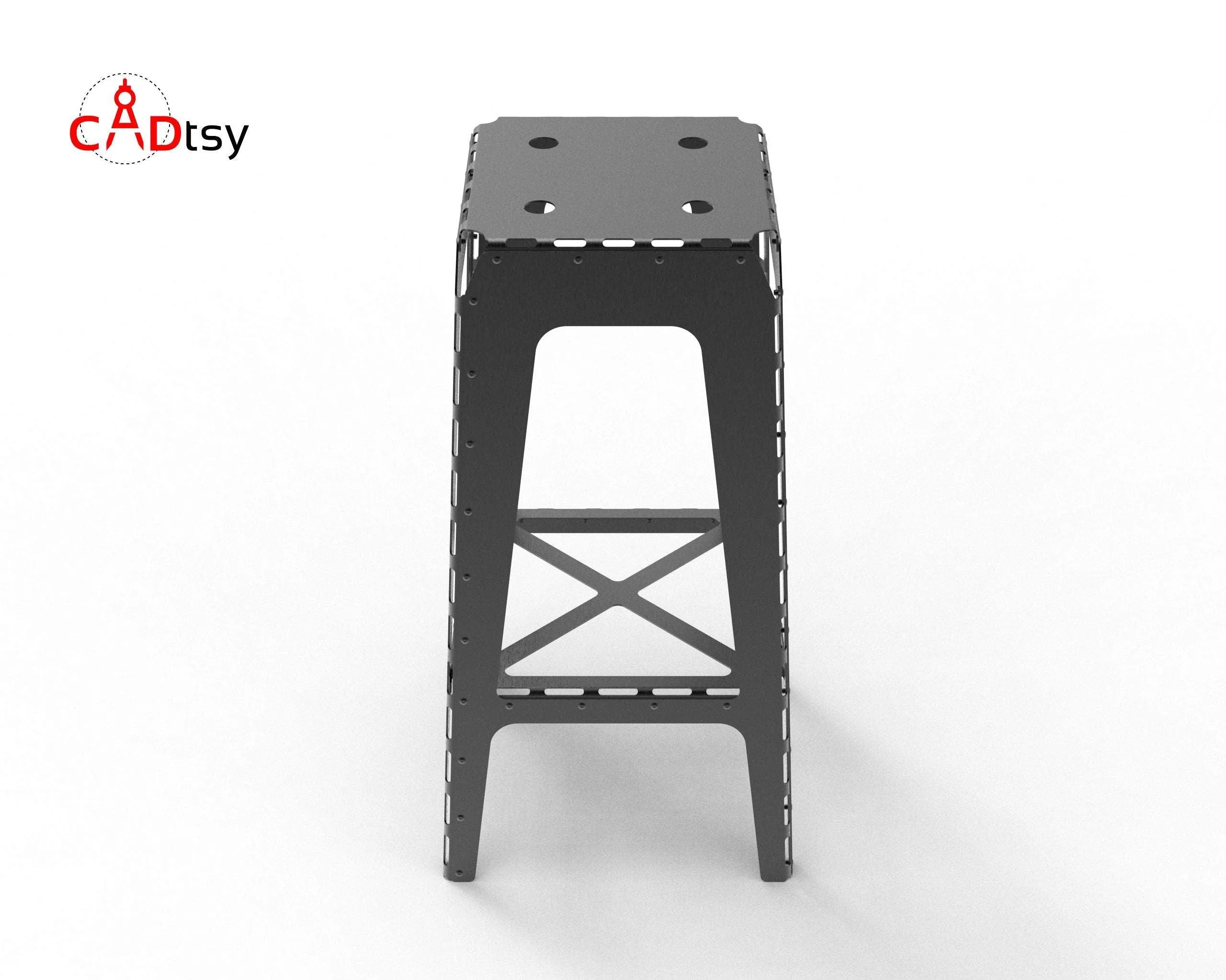 Metal Bar Stool CNC Laser/Plasma Cutting DXF/SVG Files. Industrial Style. Height 750mm (29.5")