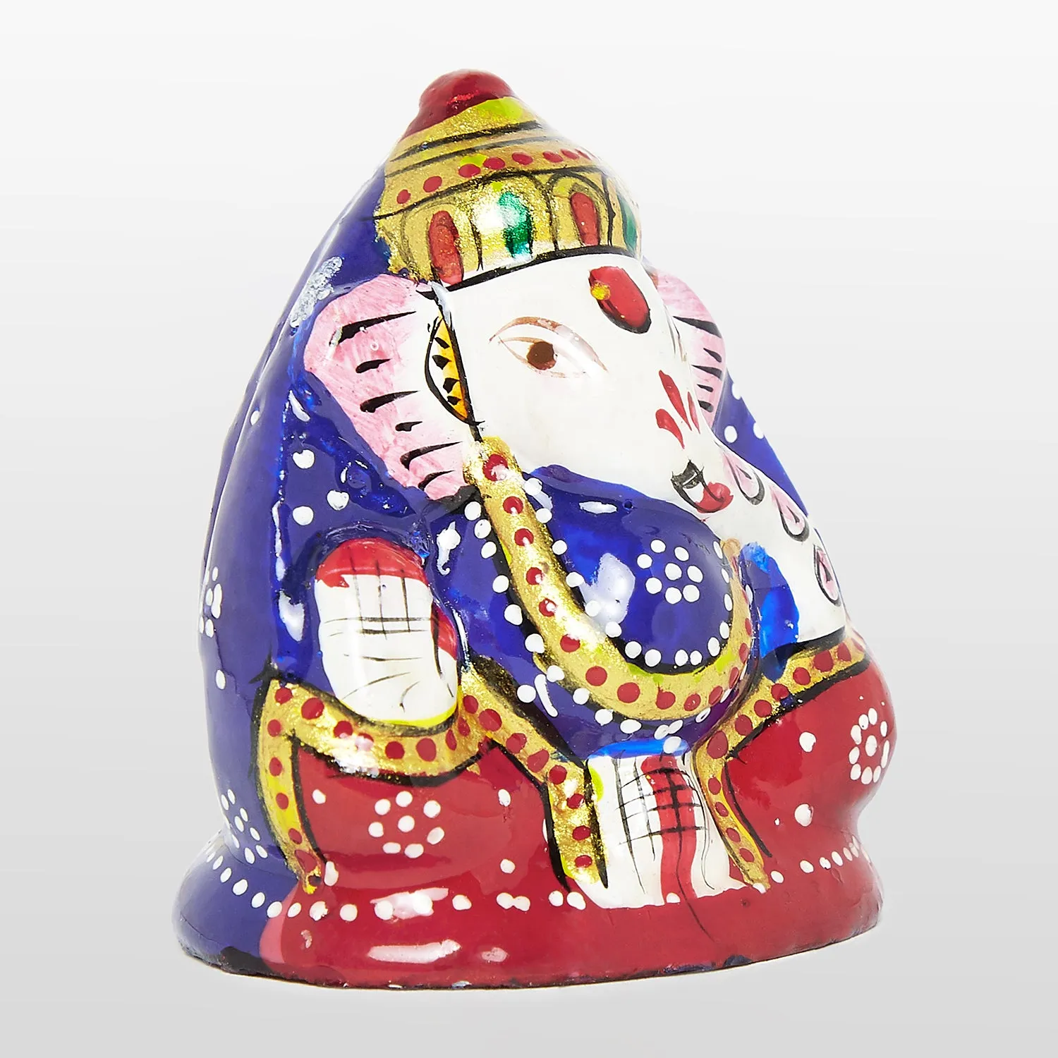 Metal Enamel Handpainted Nariyal Ganesha 2 in