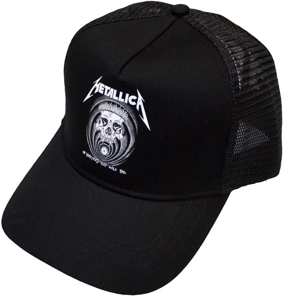 Metallica in Vertigo Skull Official Black Snapback Trucker Hat Black