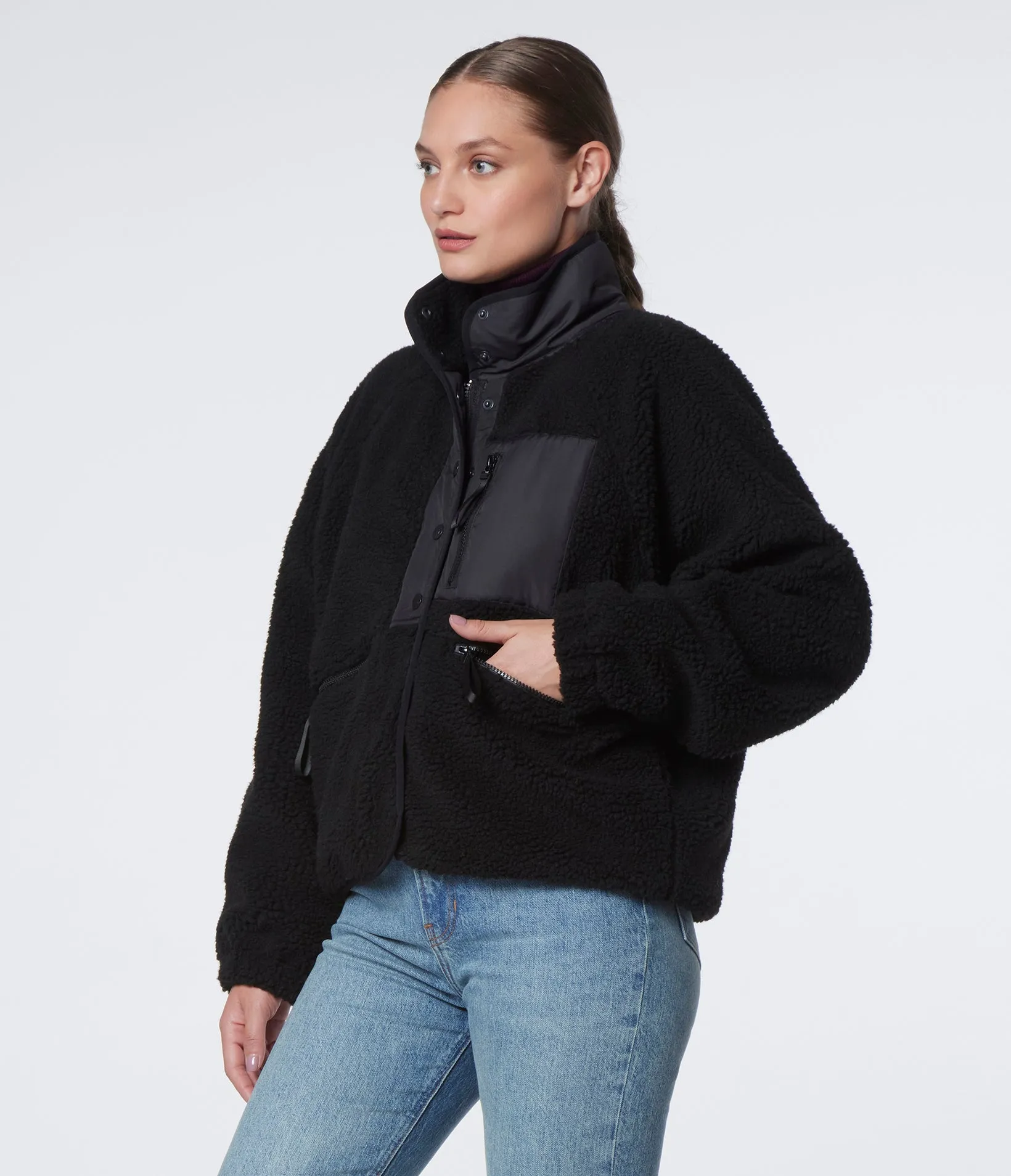 Mixed Media Zip Jacket