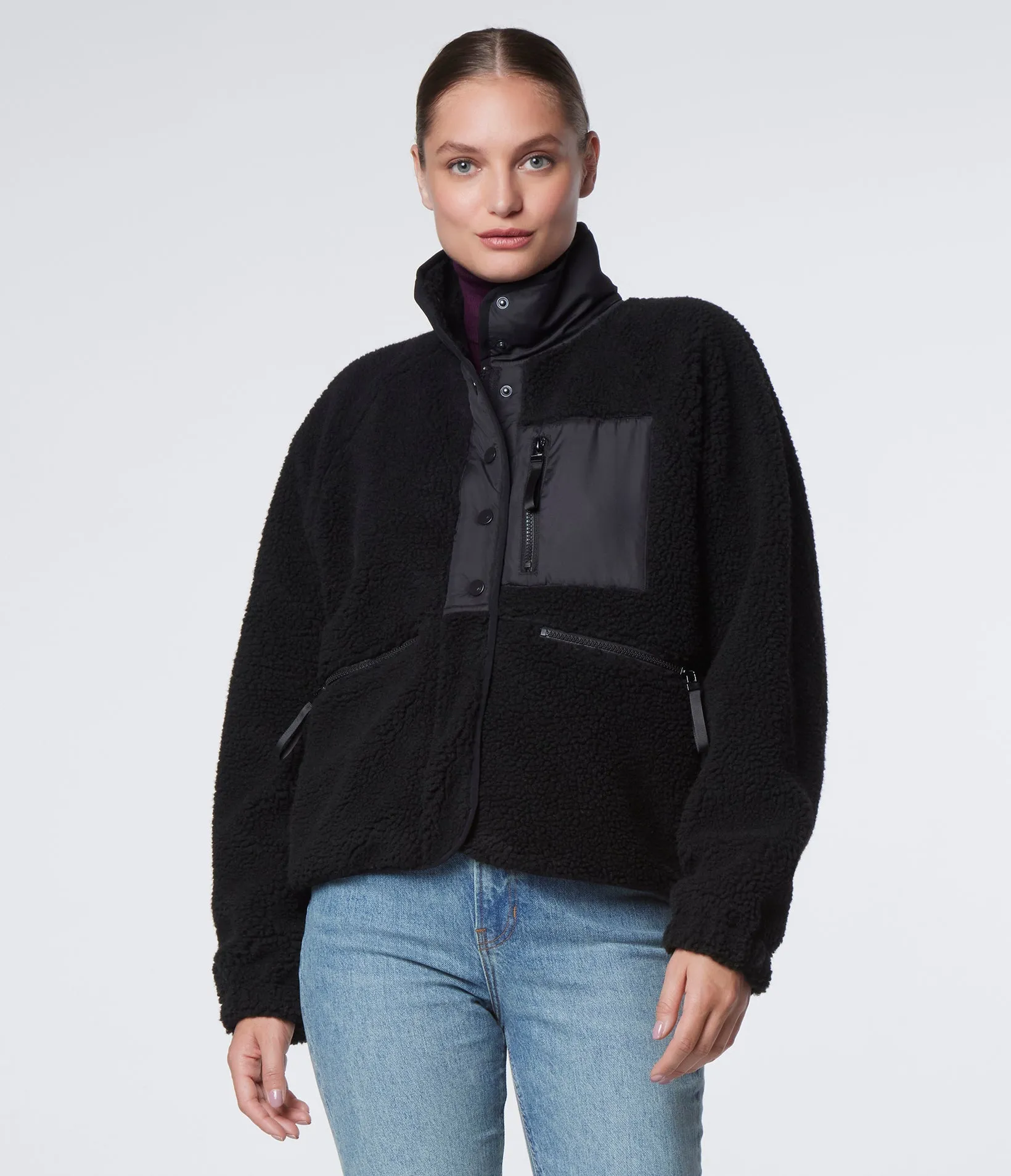 Mixed Media Zip Jacket