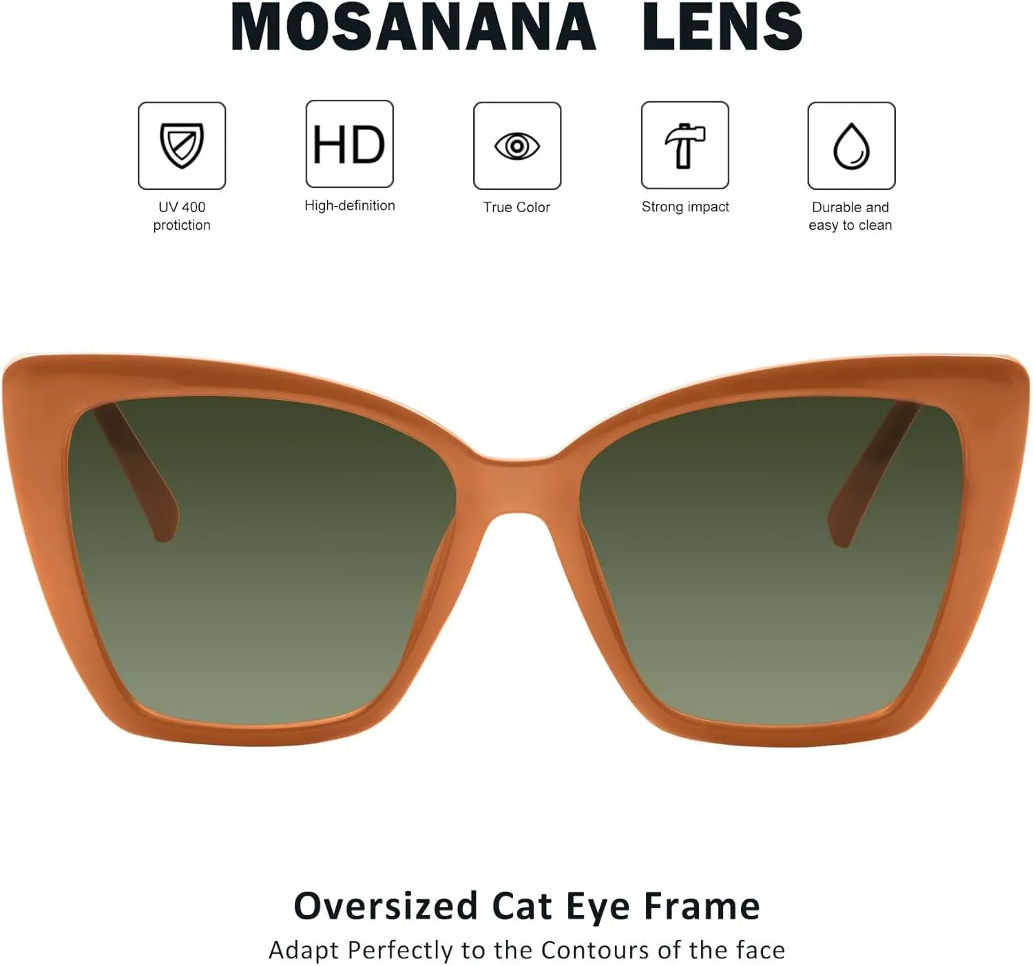mosanana Oversized Cat Eye Sunglasses for Women Trendy Style MS52028