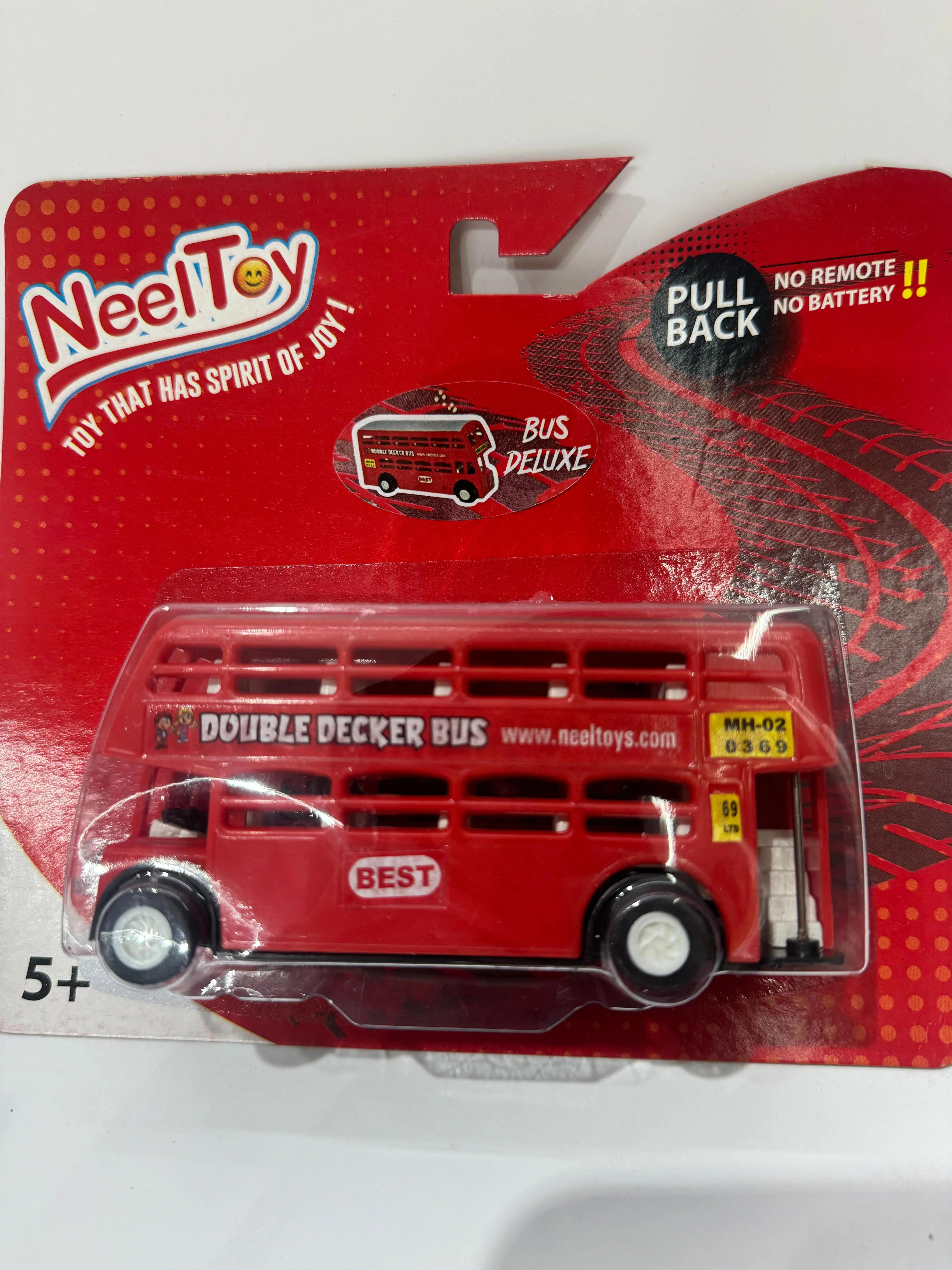 NEEL Toys Pull Back DD Bus Double Decker Action Replica  No Battery No Remote