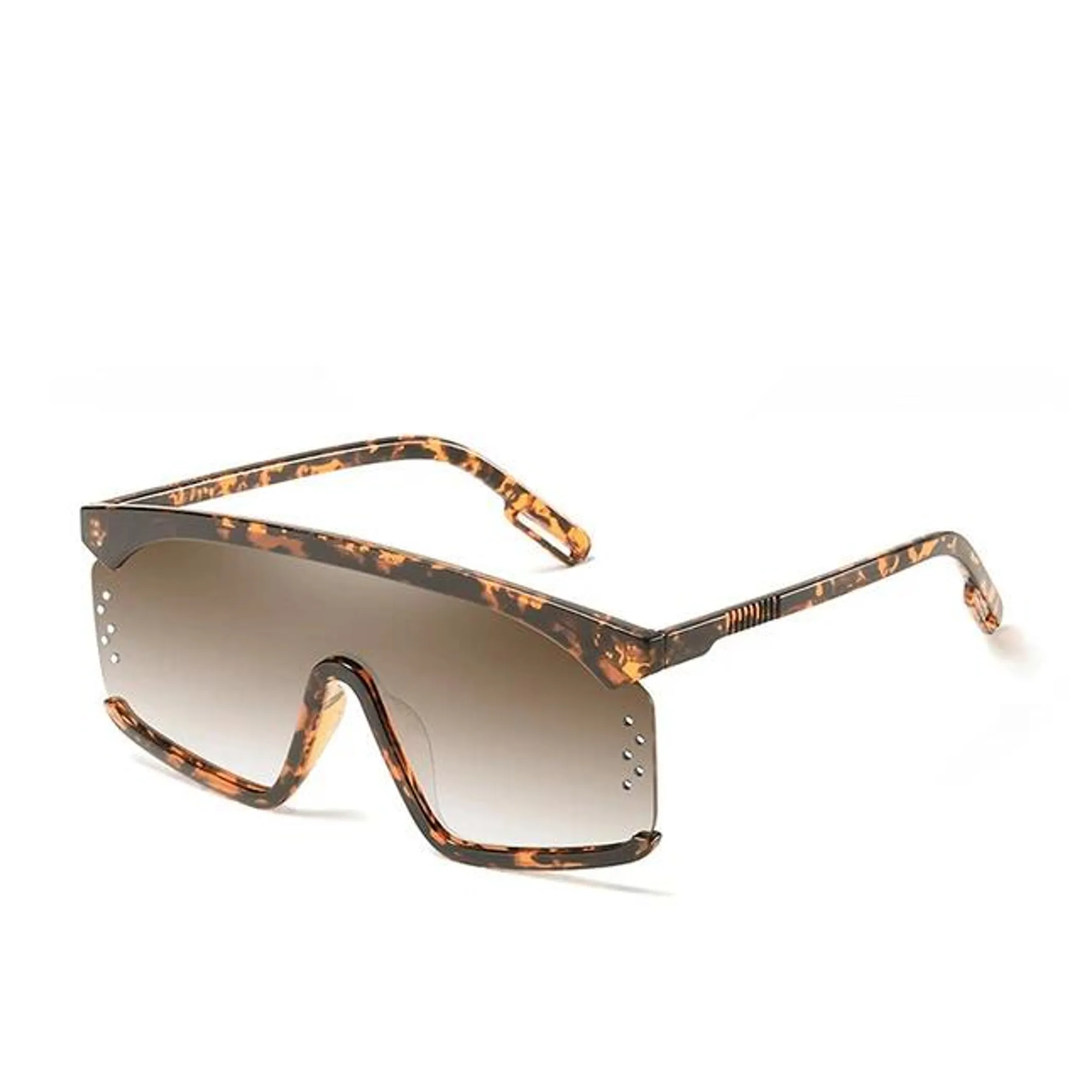 Oversized Shield Style Gradient Sunglasses