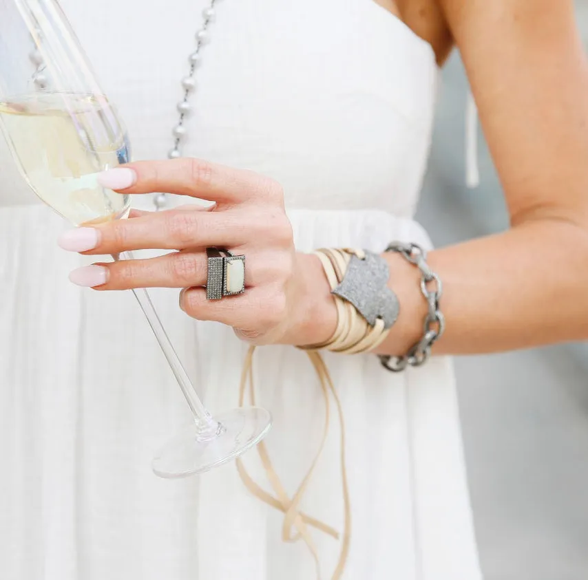 Pave Diamond Heart Wrap Bracelet