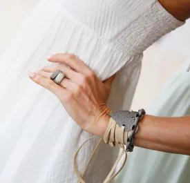 Pave Diamond Heart Wrap Bracelet