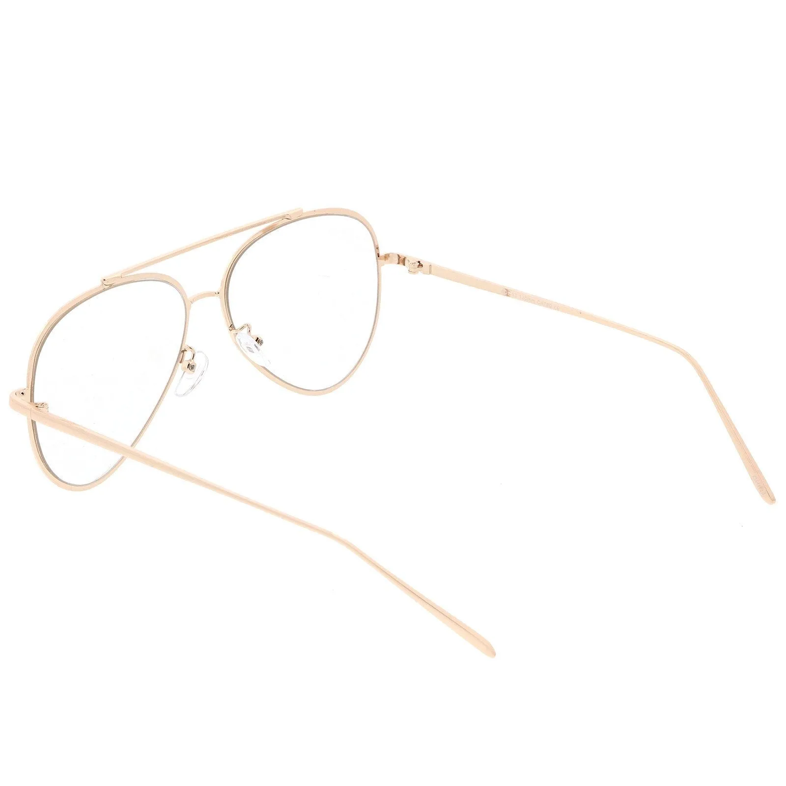 Retro Modern Teardrop Clear Flat Lens Glasses 58mm